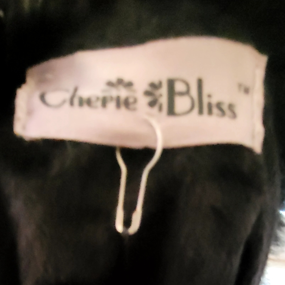 ⭐️NWT CHERIE BLISS Luxurious Black FAUX Fur Vest - Picture 3 of 5